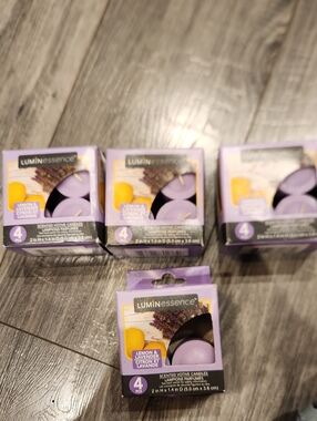 NWT Luminessence 15 Lite Purple Lemon & Lavender Votive Candles 2" H X 1.4" D